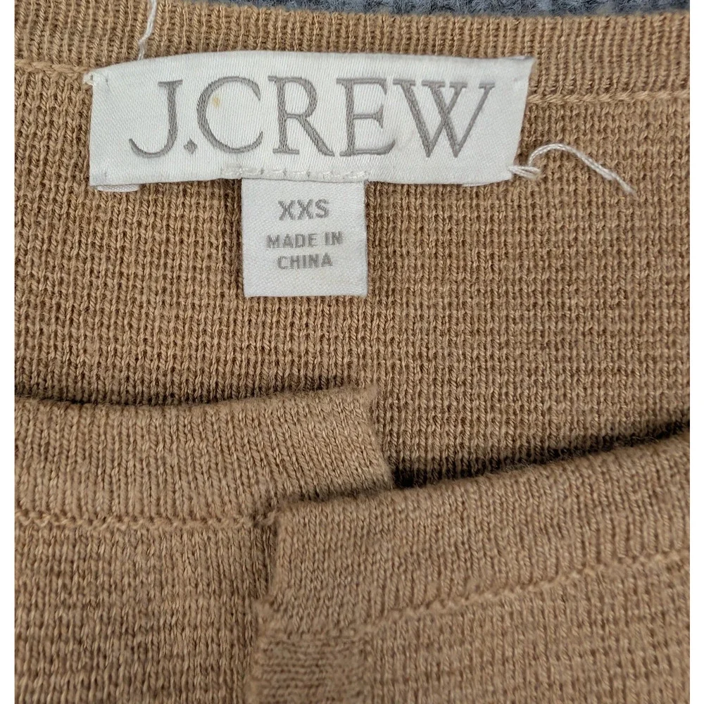 J Crew Cardigan Duster Womens XXS Merino Wool Quiet Luxury Blazer Sweater Brown